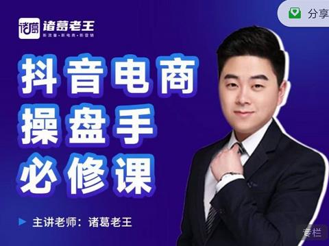 诸葛老王-抖音电商操盘手必修课：顶层设计，​起号破局，爆款运营，数据分析 - 小白项目网-小白项目网