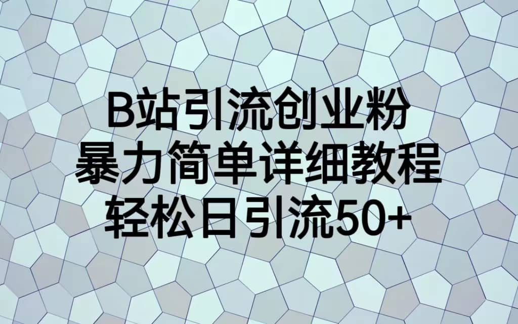 B站引流创业粉，暴力简单详细教程，轻松日引流50+ - 小白项目网-小白项目网