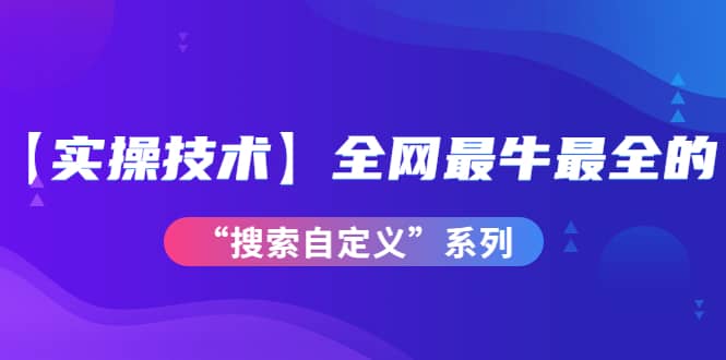 【实操技术】全网最牛最全的“搜索自定义”系列！价值698元 - 小白项目网-小白项目网