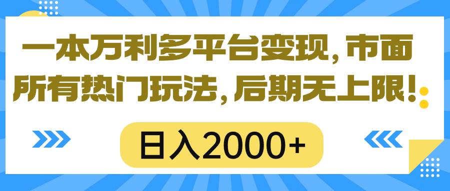 一本万利多平台变现，市面所有热门玩法，日入2000+，后期无上限！ - 小白项目网-小白项目网