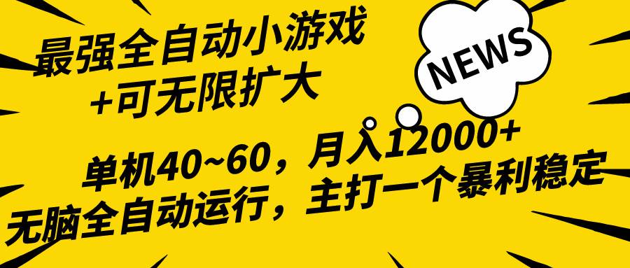 2024最新全网独家小游戏全自动，单机40~60,稳定躺赚，小白都能月入过万 - 小白项目网-小白项目网