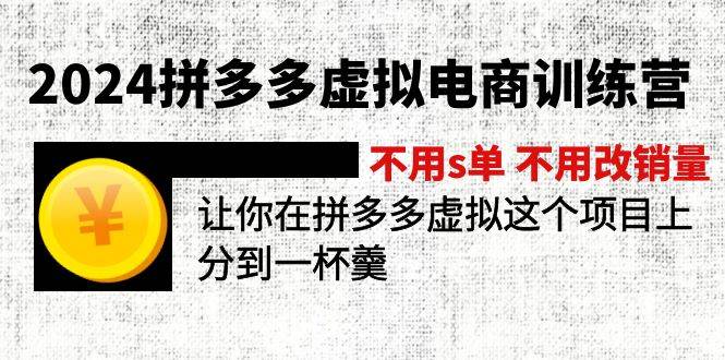 2024拼多多虚拟电商训练营 不s单 不改销量 做虚拟项目分一杯羹(更新10节) - 小白项目网-小白项目网