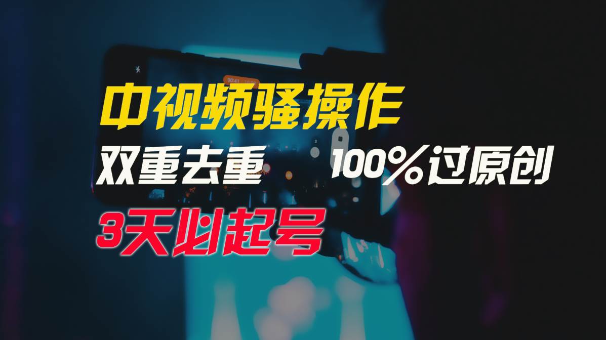 中视频骚操作，双重去重100%过原创，3天比必起号，简单无脑，月入3W+ - 小白项目网-小白项目网