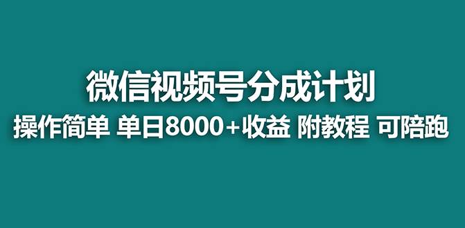 【蓝海项目】视频号分成计划最新玩法，单天收益8000+，附玩法教程-小白项目网