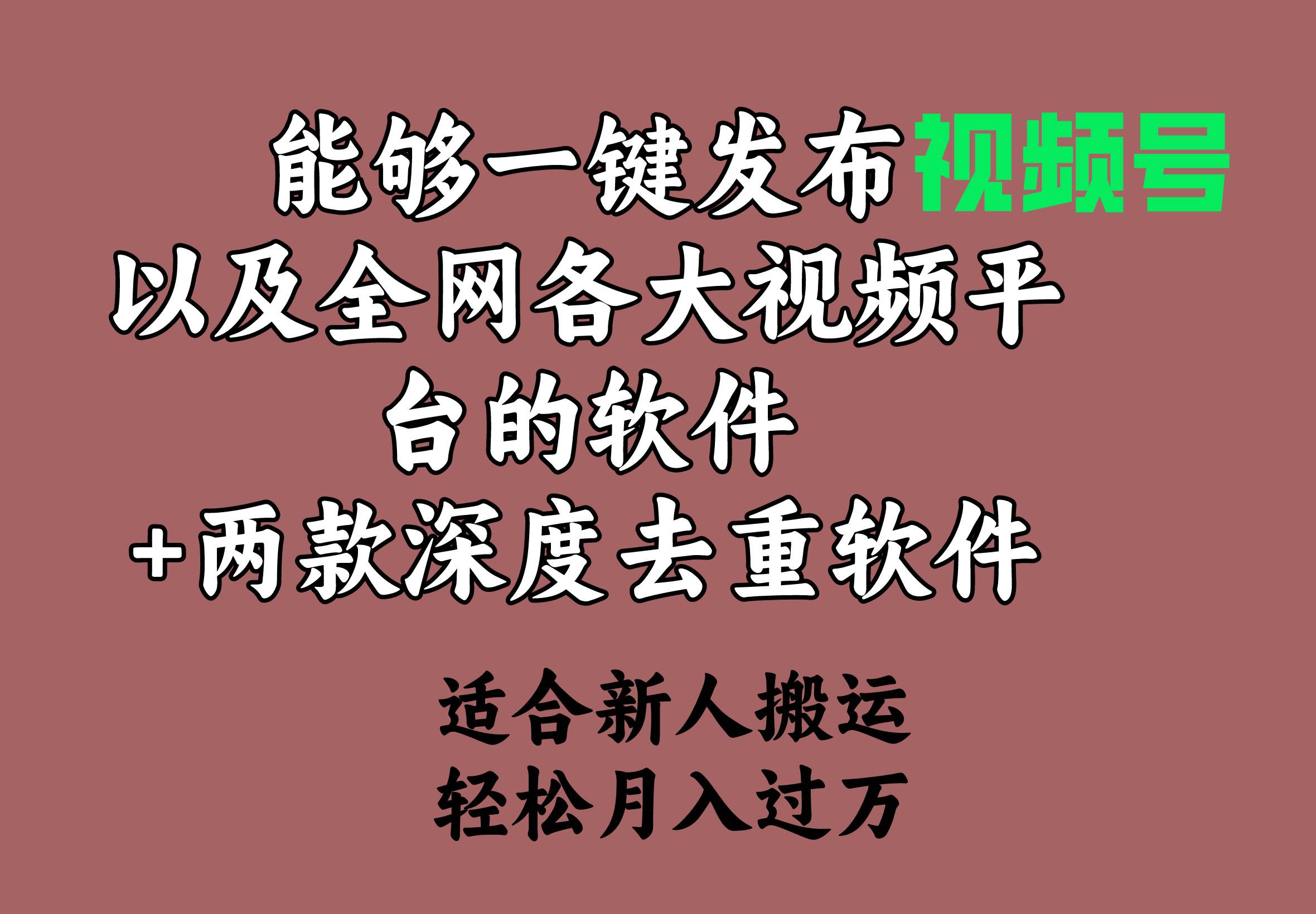 能够一键发布视频号以及全网各大视频平台的软件+两款深度去重软件 适合... - 小白项目网-小白项目网
