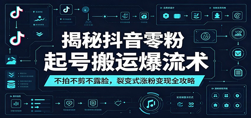 揭秘抖音零粉起号搬运爆流术：不拍不剪不露脸，裂变式涨粉变现全攻略-小白项目网
