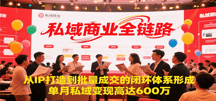 私域商业全链路，从IP打造到批量成交的闭环体系形成，单月私域变现600万-小白项目网