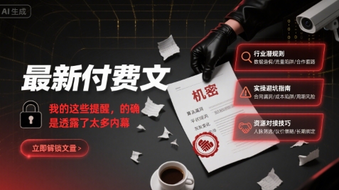 最新付费文：我的这些提醒，的确是透露了太多内幕 - 小白项目网-小白项目网