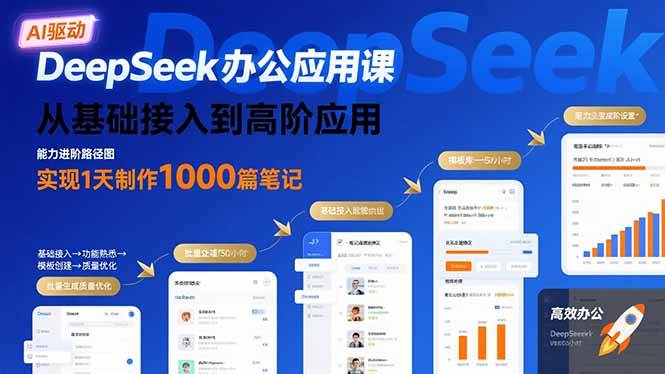 （15754期）DeepSeek办公应用课：从基础接入到高阶应用，实现1天制作1000篇笔记-小白项目网