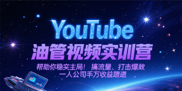 YouTube油管视频实训营，帮助你稳入局、搞流量、打爆款，一人公司千万收益赛道-小白项目网