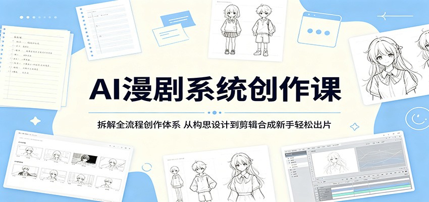 AI漫剧系统创作课：拆解全流程创作体系，从构思设计到剪辑合成新手轻松出片-小白项目网