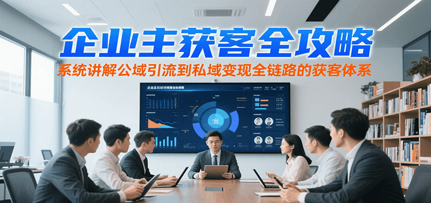 企业主获客全攻略，系统讲解公域引流到私域变现全链路的获客体系 - 小白项目网-小白项目网