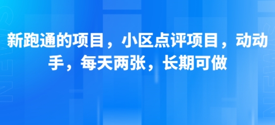 新跑通的项目，小区点评项目，动动手，每天两张，长期可做-小白项目网