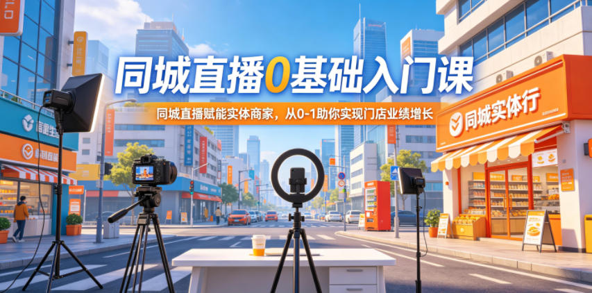 同城直播0基础入门课，同城直播赋能实体商家，从0-1助你实现门店业绩增长-小白项目网