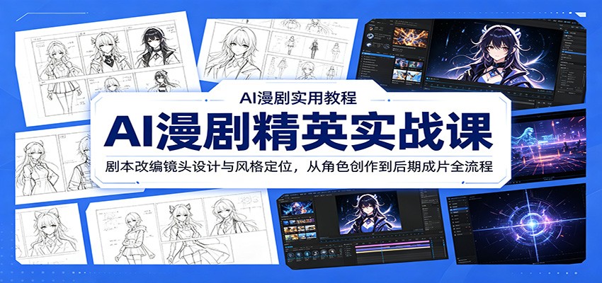 AI漫剧精英实战课:剧本改编镜头设计与风格定位,从角色创作到后期成片全流程-小白项目网