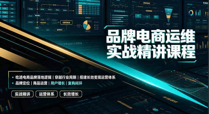 品牌电商运维实战精讲课程|吃透电商品牌落地逻辑、穿越行业周期、搭建长效变现运营体系-小白项目网
