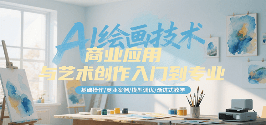AI绘画技术商业应用与艺术创作入门到专业，基础操作/商业案例/模型调优/渐进式教学-小白项目网