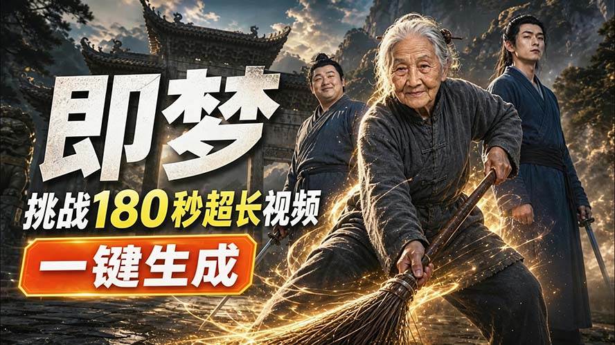 （20112期）即梦挑战180秒超长视频！一键生成3分钟电影？完整制作流程详细分享！-小白项目网