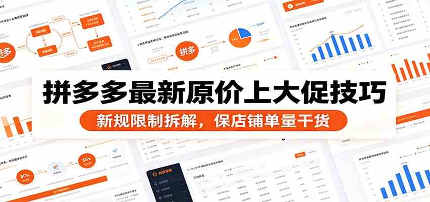 拼多多最新原价上大促技巧：新规限制拆解，保店铺单量干货-小白项目网