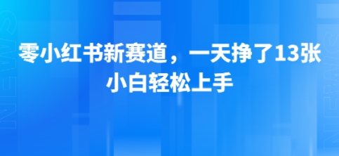 小红书新赛道，一天挣了13张，小白轻松上手 - 小白项目网-小白项目网