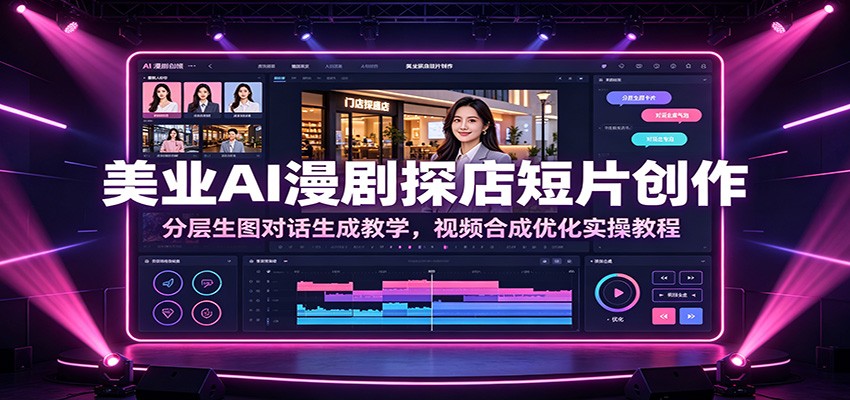 美业AI漫剧探店短片创作：分层生图对话生成教学，视频合成优化实操教程-小白项目网