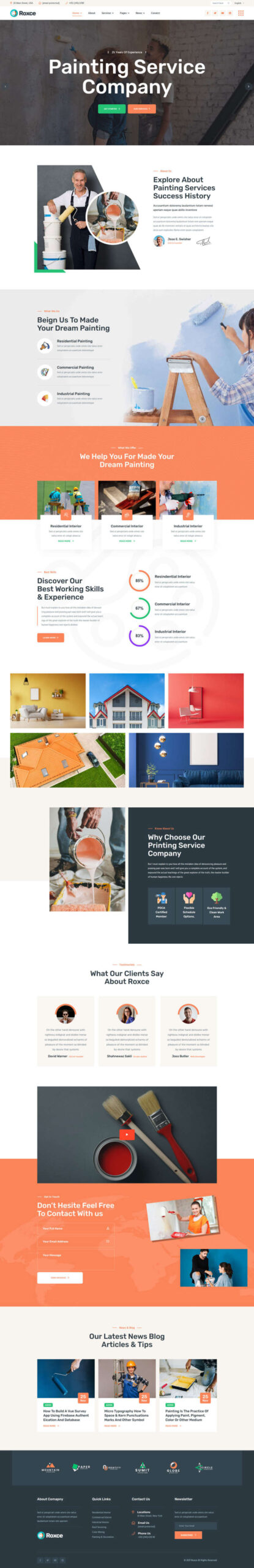 涂料油漆厂家html网站模板-小白项目网