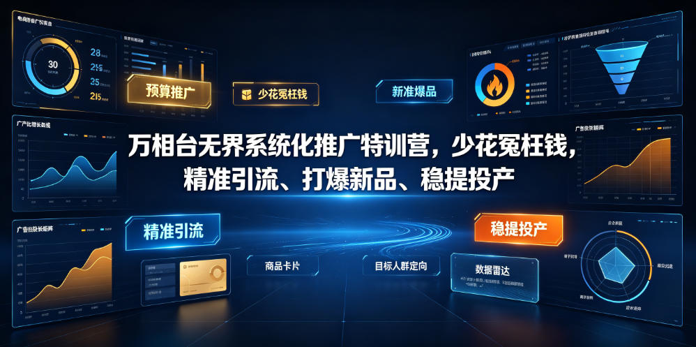 万相台无界系统化推广特训营VI0.0，少花冤枉钱，精准引流、打爆新品、稳提投产（全程录音+字幕）-小白项目网