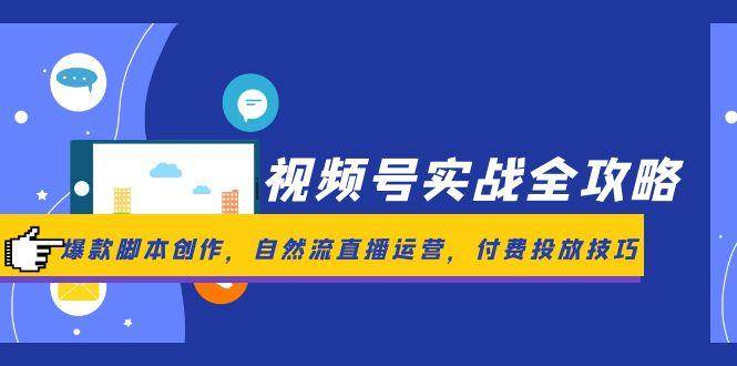 （14925期）视频号实战全攻略，爆款脚本创作，自然流直播运营，付费投放技巧-小白项目网