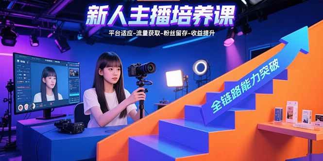 （15701期）新人主播培养课：平台适应-流量获取-粉丝留存-收益提升 全链路能力突破-小白项目网