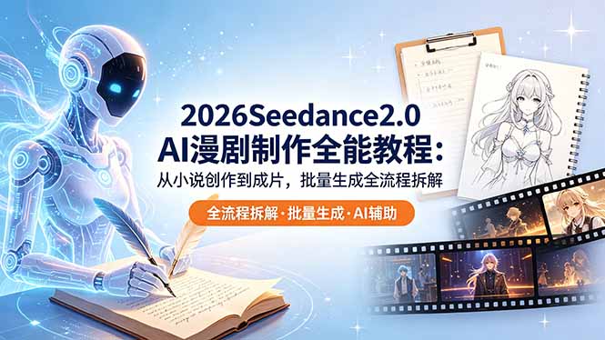 2026Seedance2.0 AI制作全能教程：从小说创作到成片，批量生成全流程拆解-小白项目网