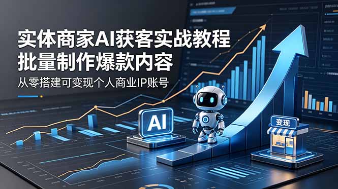 实体商家AI获客实战教程：批量制作爆款内容，从零搭建可变现个人商业IP账号-小白项目网