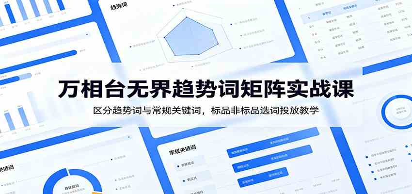 万相台无界趋势词矩阵实战课：区分趋势词与常规关键词，标品非标品选词投放教学-小白项目网
