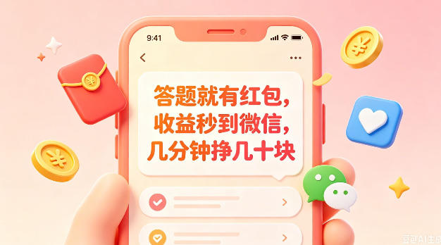 答题就有红包，收益秒到微信，几分钟挣几十块，学生党上班族宝妈都可以玩【揭秘】-小白项目网