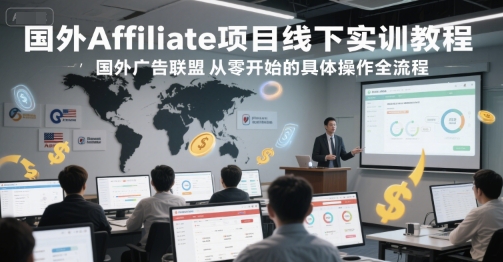 国外Affiliate项目线下实训教程，国外广告联盟从零开始的具体操作全流程 - 小白项目网-小白项目网