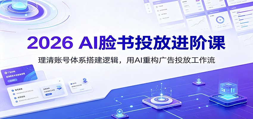 2026 AI脸书投放进阶课：理清账号体系搭建逻辑，用AI重构广告投放工作流（更新）-小白项目网