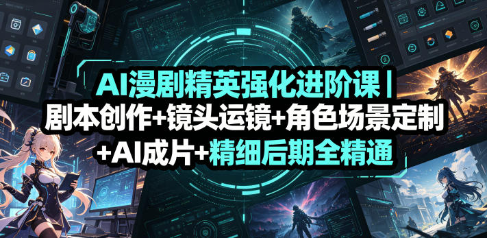 AI漫剧精英强化进阶课｜剧本创作+镜头运镜+角色场景定制+AI成片+精细后期全精通-小白项目网