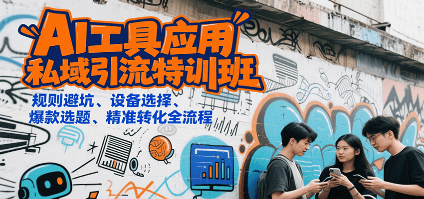 AI工具应用私域引流特训班，规则避坑、设备选择、爆款选题、精准转化全流程-小白项目网