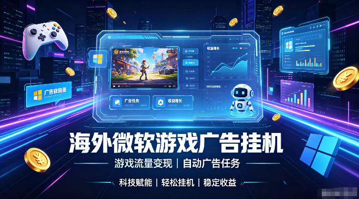 海外游戏广告自动挂G，轻资产海外副业风口，单设备稳定产出500+【揭秘】-小白项目网
