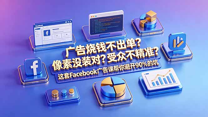 广告烧钱不出单?像素没装对?受众不精准?这套Facebook广告课帮你避开90%的坑-原创双语字幕-小白项目网