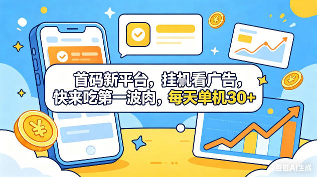 首码新平台,挂G自动看广告,快来吃第一波肉,每天单机30+,可矩阵放大【揭秘】 首码新平台,挂G自动看广告,快来吃第一波肉,每天单机30+,可矩阵放大【揭秘】