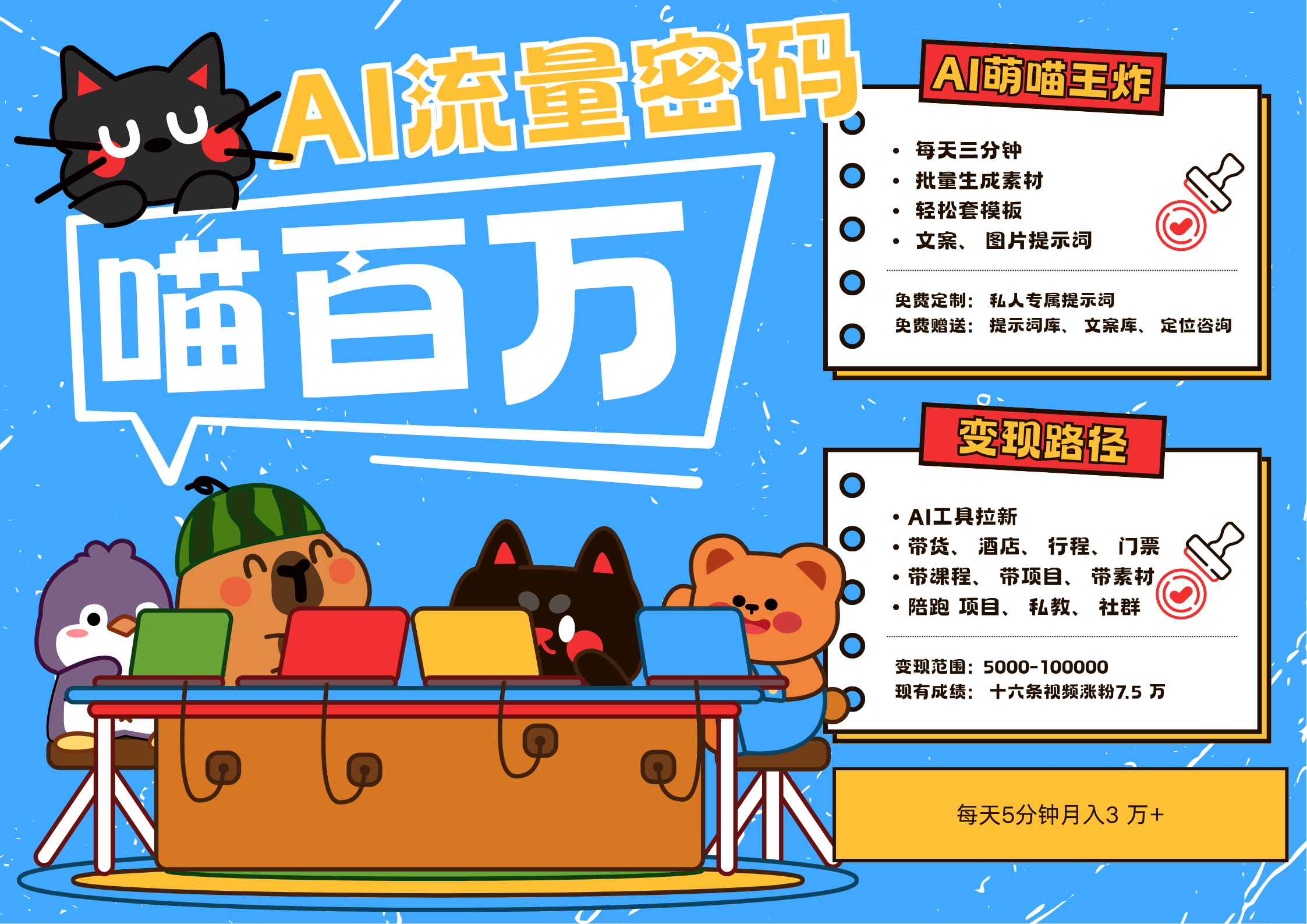 AI+宠物+旅行，2025最火流量密码 轻松用AI宠物做文旅账号，N种变现渠道月入五位数-小白项目网