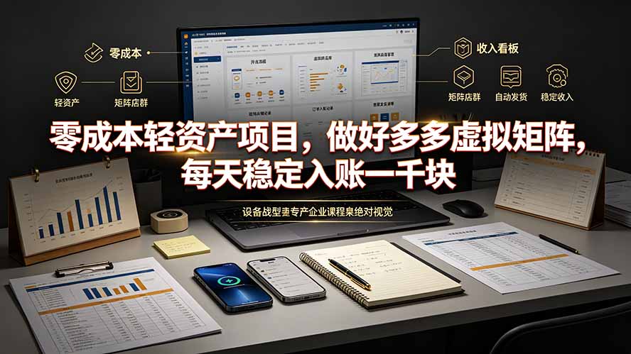 零成本轻资产项目，做好多多虚拟矩阵，每天稳定入账一千块-小白项目网