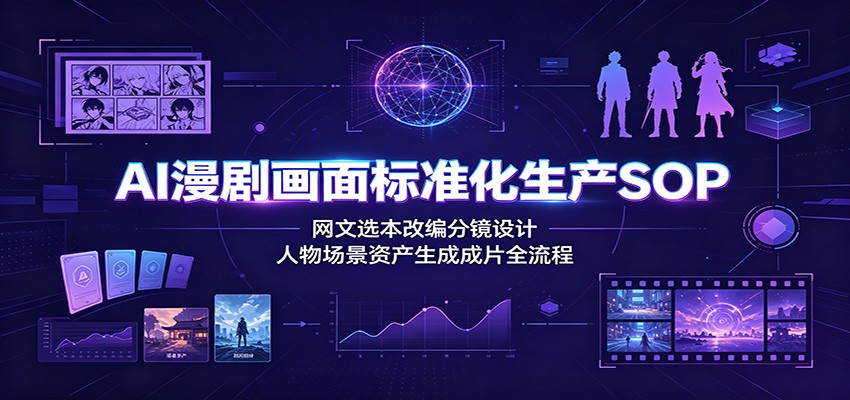 AI漫剧画面标准化生产SOP:网文选本改编分镜设计,人物场景资产生成成片全流程-小白项目网
