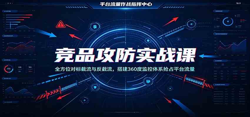 竞品攻防实战课：全方位对标截流与反截流，搭建360度监控体系抢占平台流量-小白项目网