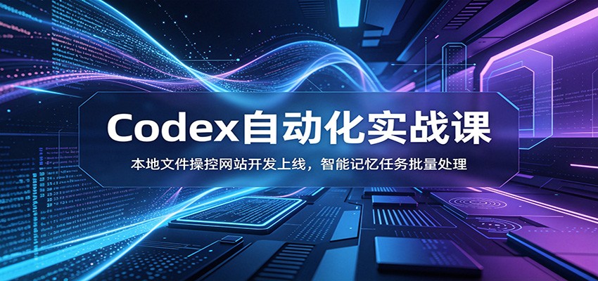 Codex自动化实战课：本地文件操控网站开发上线，智能记忆任务批量处理-小白项目网