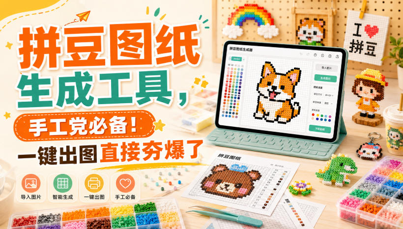 拼豆图纸生成工具，手工党必备！一键出图直接夯爆了-小白项目网