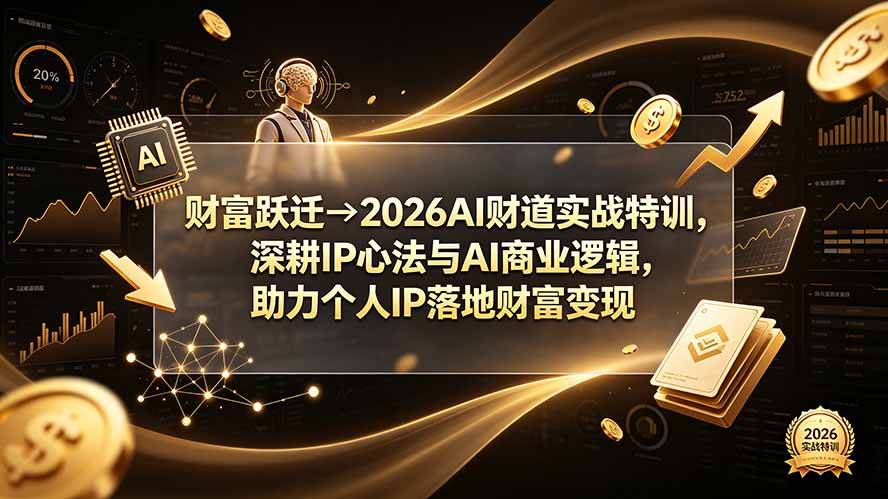 财富跃迁→2026AI财道实战特训,深耕IP心法与AI商业逻辑,助力个人IP落地财富变现-小白项目网