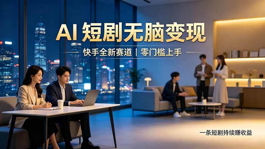 （19577期）别乱找副业了，快手 AI 短剧零门槛长久被动增收-小白项目网