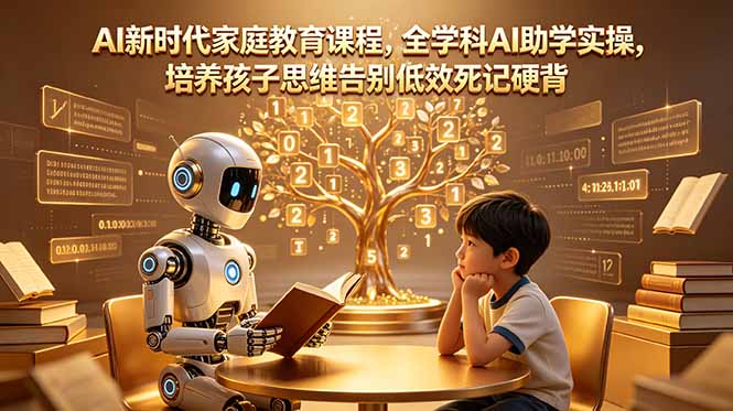 AI新时代家庭教育课程，全学科AI助学实操，培养孩子思维告别低效死记硬背-小白项目网