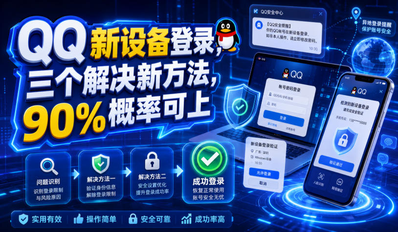 QQ新设备登录，三个解决新方法，90%概率可上-小白项目网